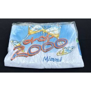 VTG Sherry Mfg New! Single Stitch 2000 Millennium Miami Shirt Lg Sealed 6D